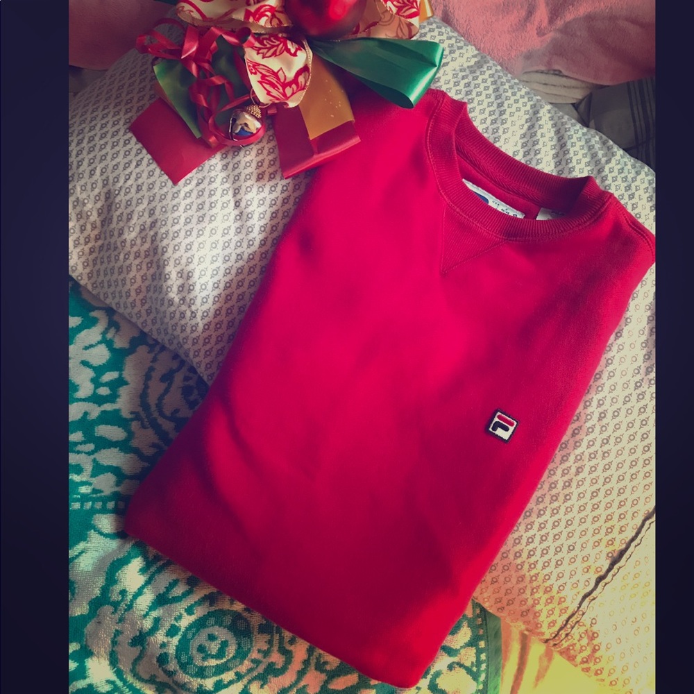 Vintage Red Fila Unisex Sweatshirt 🎧 FIRM